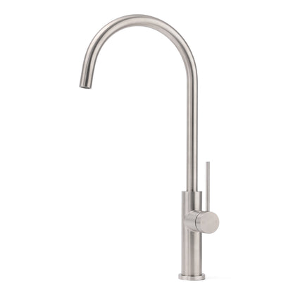 Brushed Nickel 435mm Tall Slim Round Kitchen Laundry Sink Mixer Faucet Tap Spout - Image 3