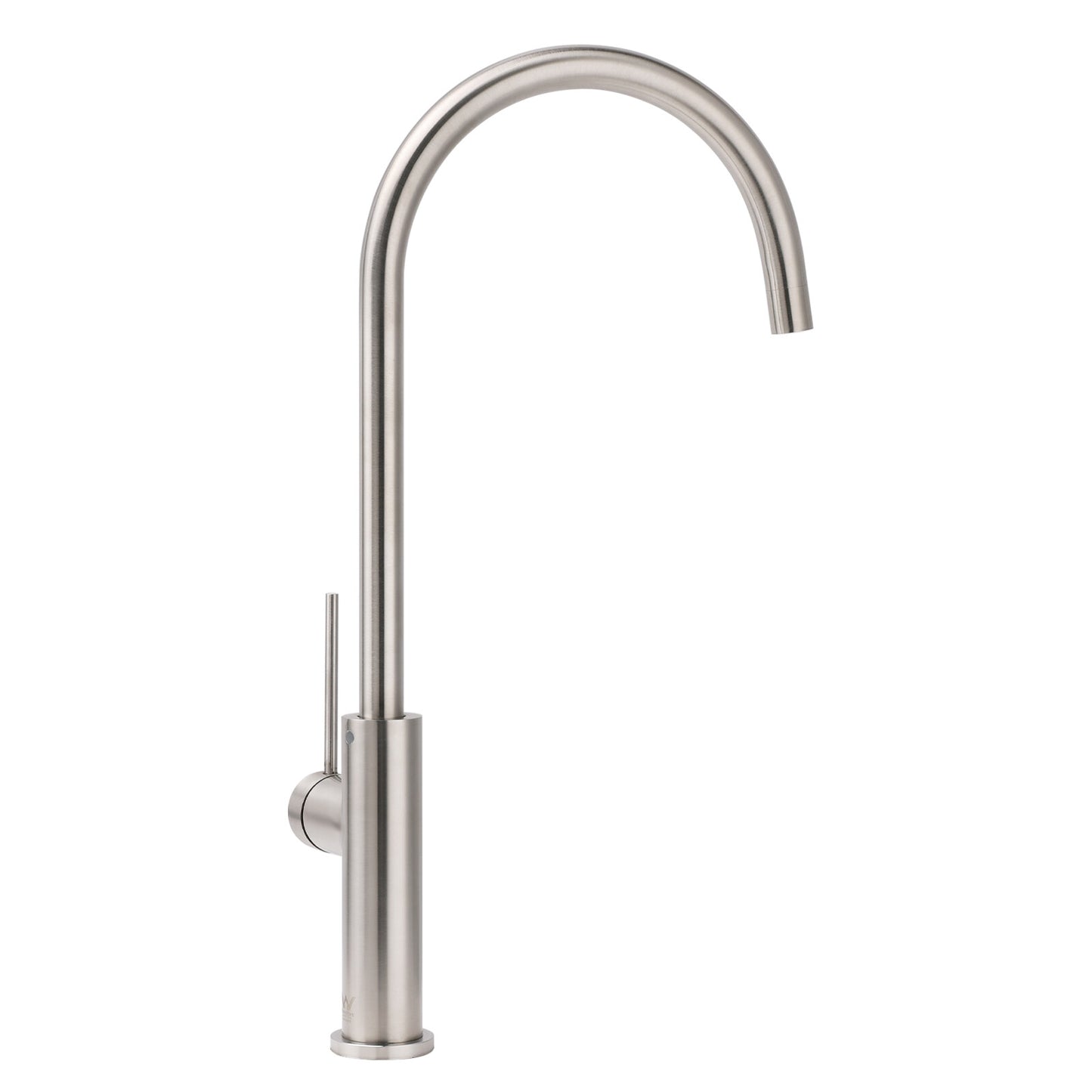 Brushed Nickel 435mm Tall Slim Round Kitchen Laundry Sink Mixer Faucet Tap Spout - Image 4