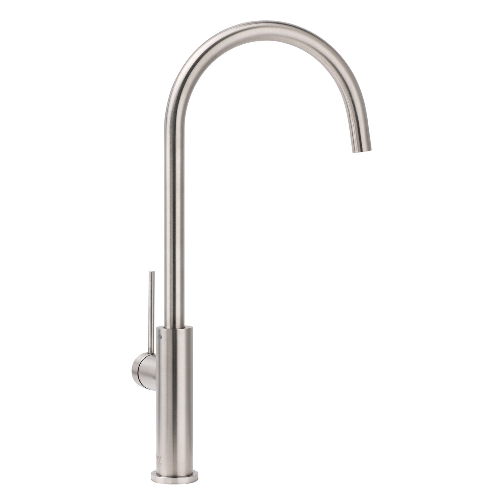 Brushed Nickel 435mm Tall Slim Round Kitchen Laundry Sink Mixer Faucet Tap Spout - Image 4