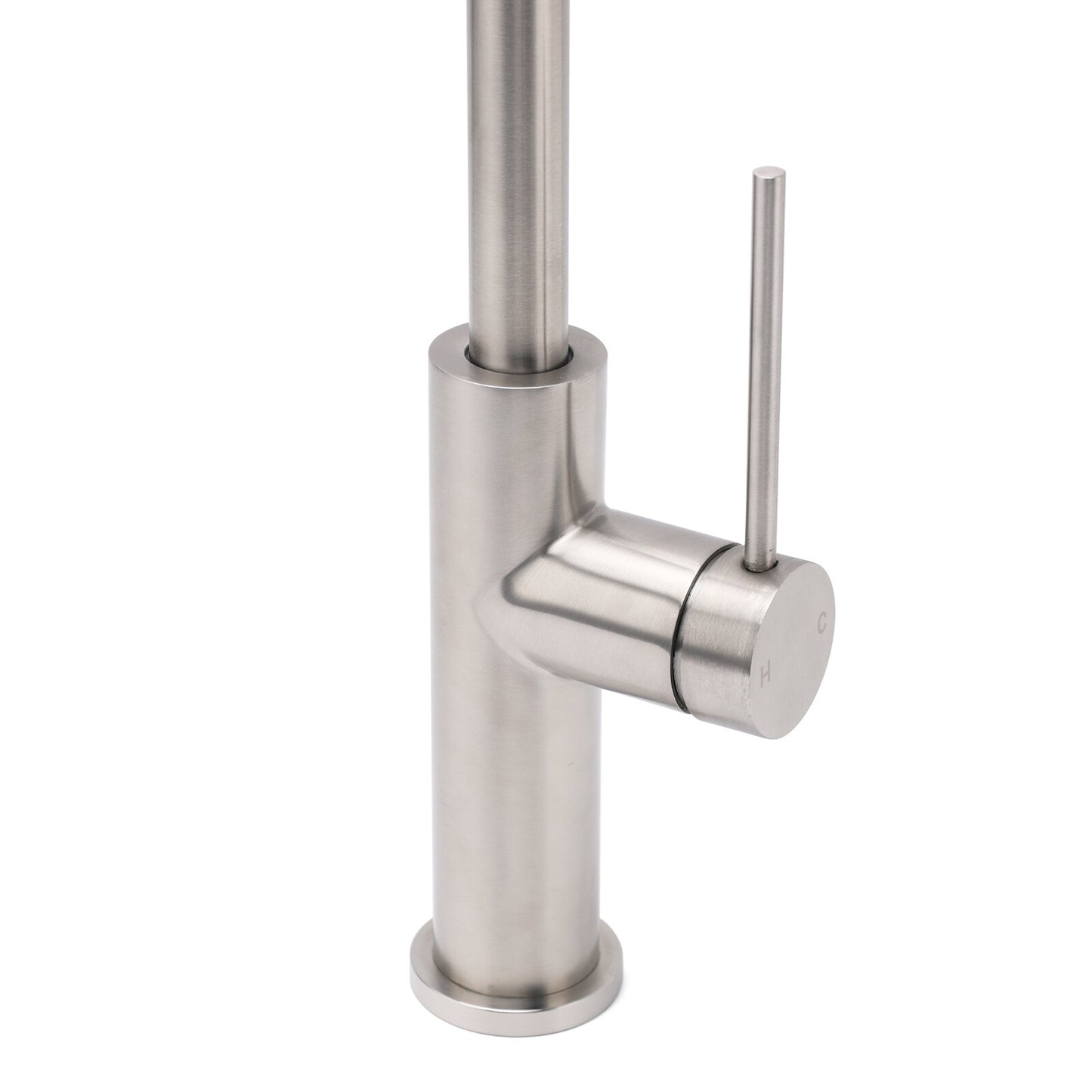 Brushed Nickel 435mm Tall Slim Round Kitchen Laundry Sink Mixer Faucet Tap Spout - Image 6