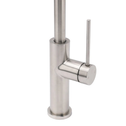 Brushed Nickel 435mm Tall Slim Round Kitchen Laundry Sink Mixer Faucet Tap Spout - Image 6