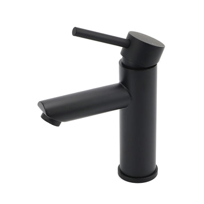 WELS Black 7.5L/min Kitchen Laundry Round Basin Mixer Vanity Sink Faucet Tap Set - Image 2