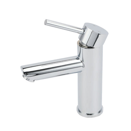 WELS Chrome Short Kitchen Laundry Round Basin Mixer Vanity Sink Faucet Tap Set - Image 2