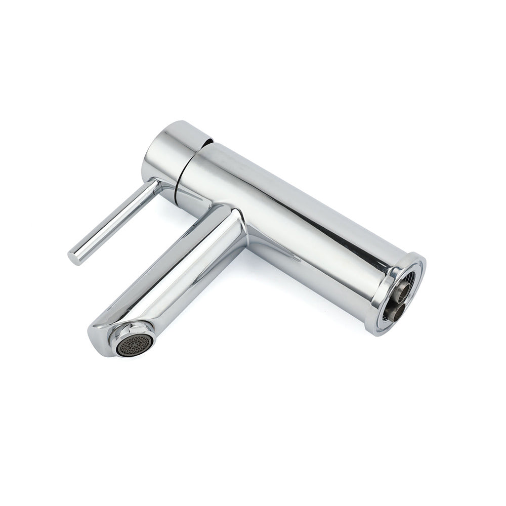 WELS Chrome Short Kitchen Laundry Round Basin Mixer Vanity Sink Faucet Tap Set - Image 4