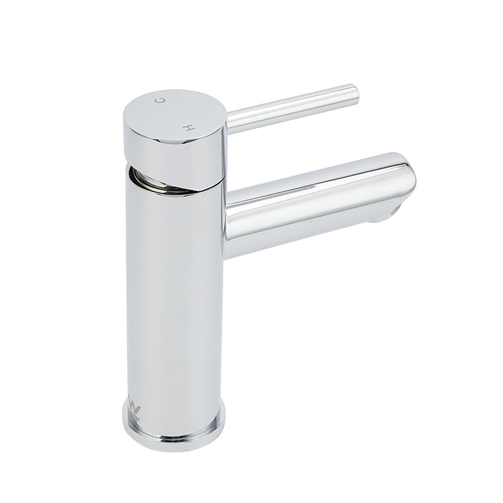 WELS Chrome Short Kitchen Laundry Round Basin Mixer Vanity Sink Faucet Tap Set - Image 8