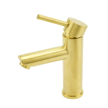Brushed Gold 7.5L/min Kitchen Laundry Round Basin Mixer Vanity Sink Faucet Tap - Image 2