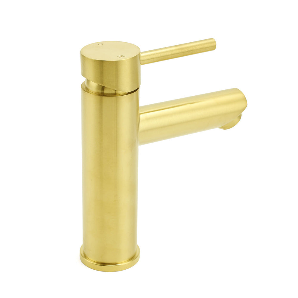 Brushed Gold 7.5L/min Kitchen Laundry Round Basin Mixer Vanity Sink Faucet Tap - Image 3
