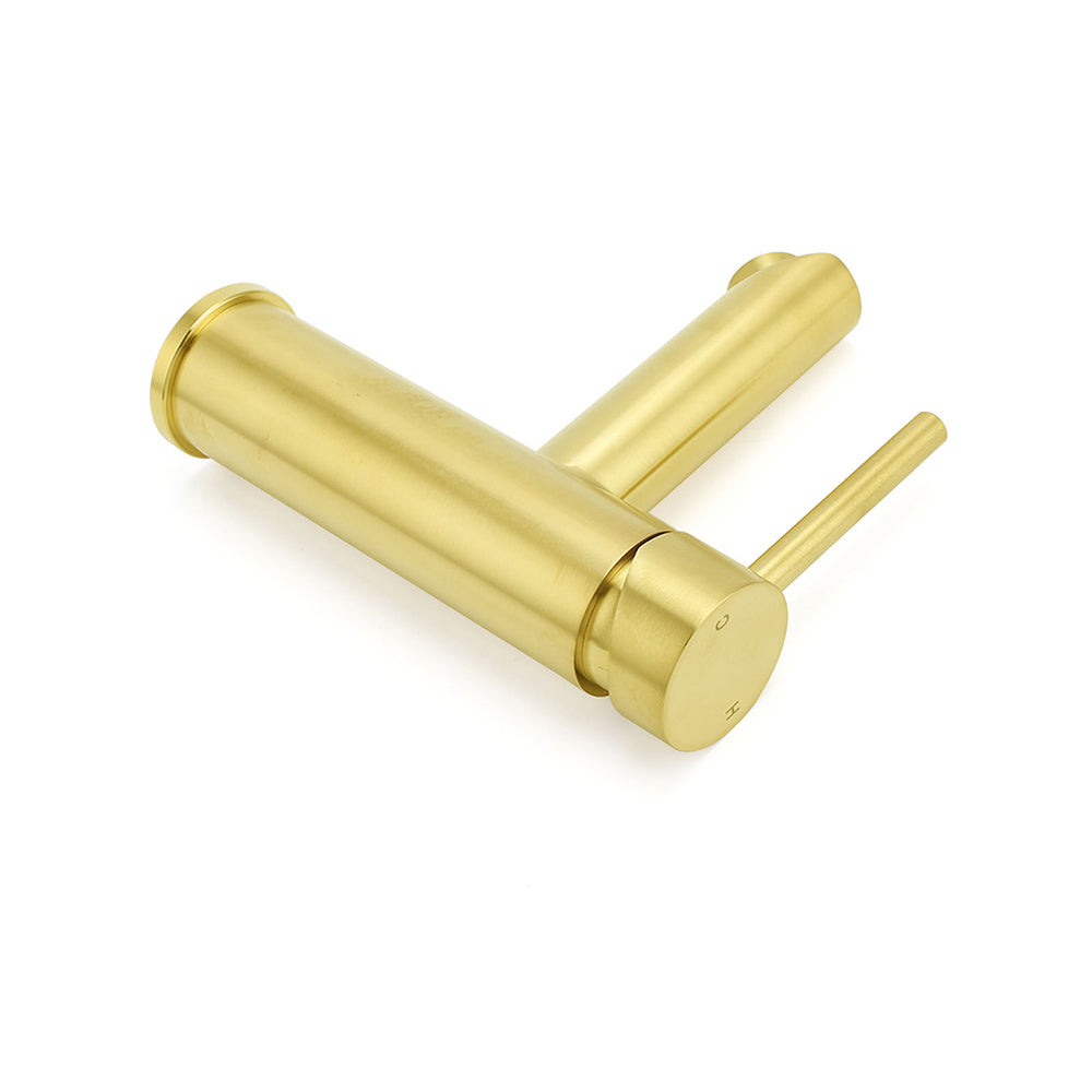Brushed Gold 7.5L/min Kitchen Laundry Round Basin Mixer Vanity Sink Faucet Tap - Image 6