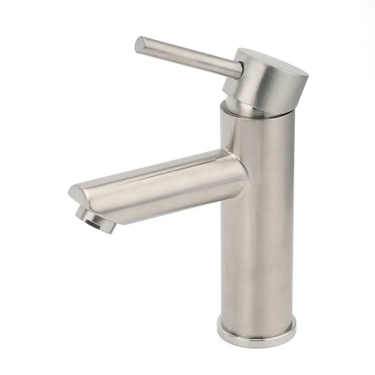 WELS Kitchen Laundry Round Basin Mixer Vanity Sink Faucet Tap Nickel Brushed Set - Image 2