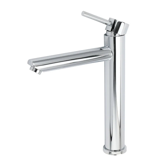 WELS 7.5L/m Round Tall Laundry Basin Mixer Vanity Sink Faucet Tap Polish Chrome - Image 2