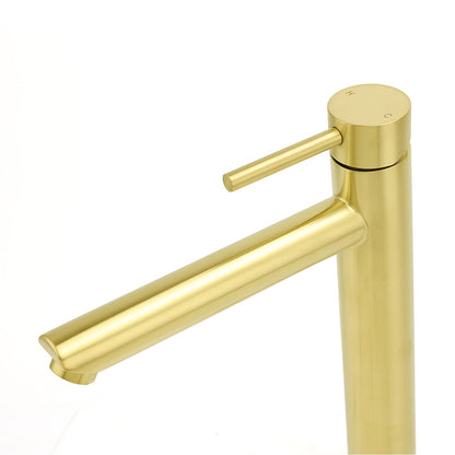 WELS Brushed Gold Laundry Round Tall Basin Mixer Vanity Sink Faucet Tap 304 SUS - Image 4