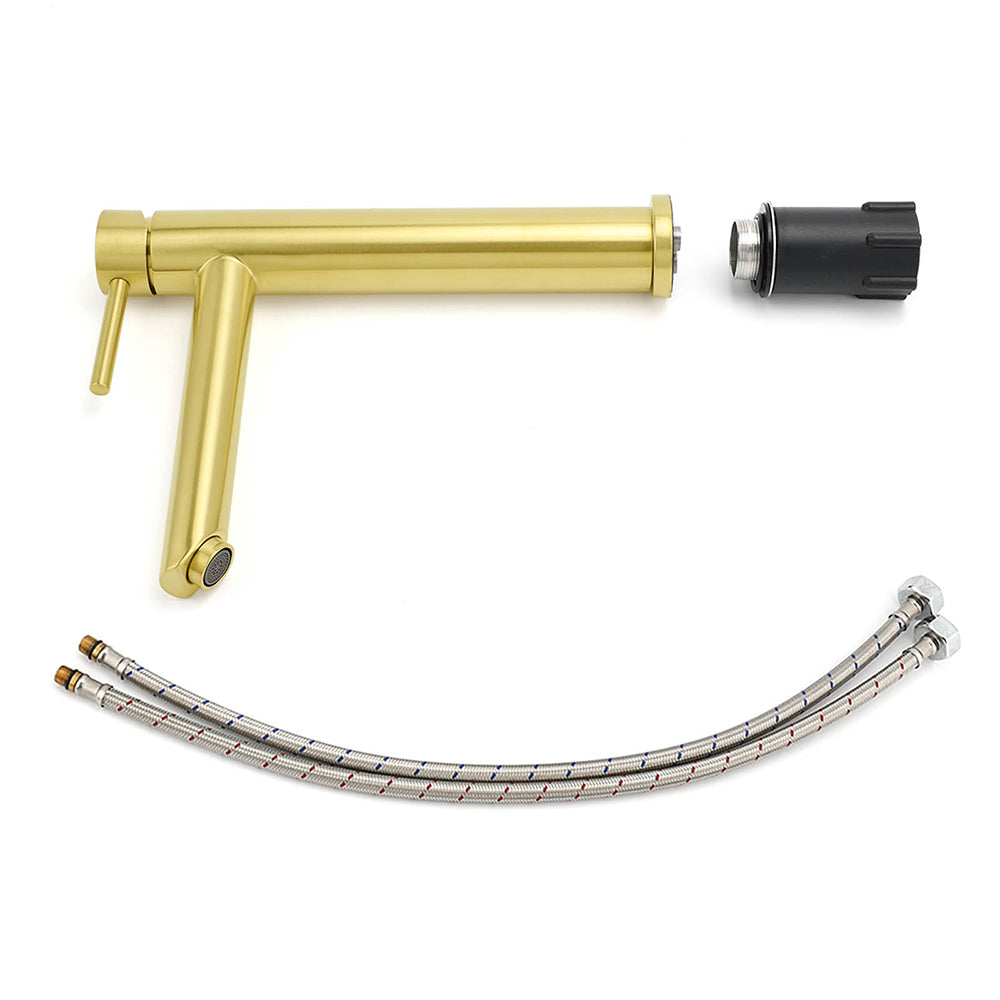 WELS Brushed Gold Laundry Round Tall Basin Mixer Vanity Sink Faucet Tap 304 SUS - Image 7