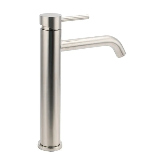 WELS Bathroom Laundry Round Basin Mixer Vanity Sink Faucet Tap Silver Brushed - Image 3
