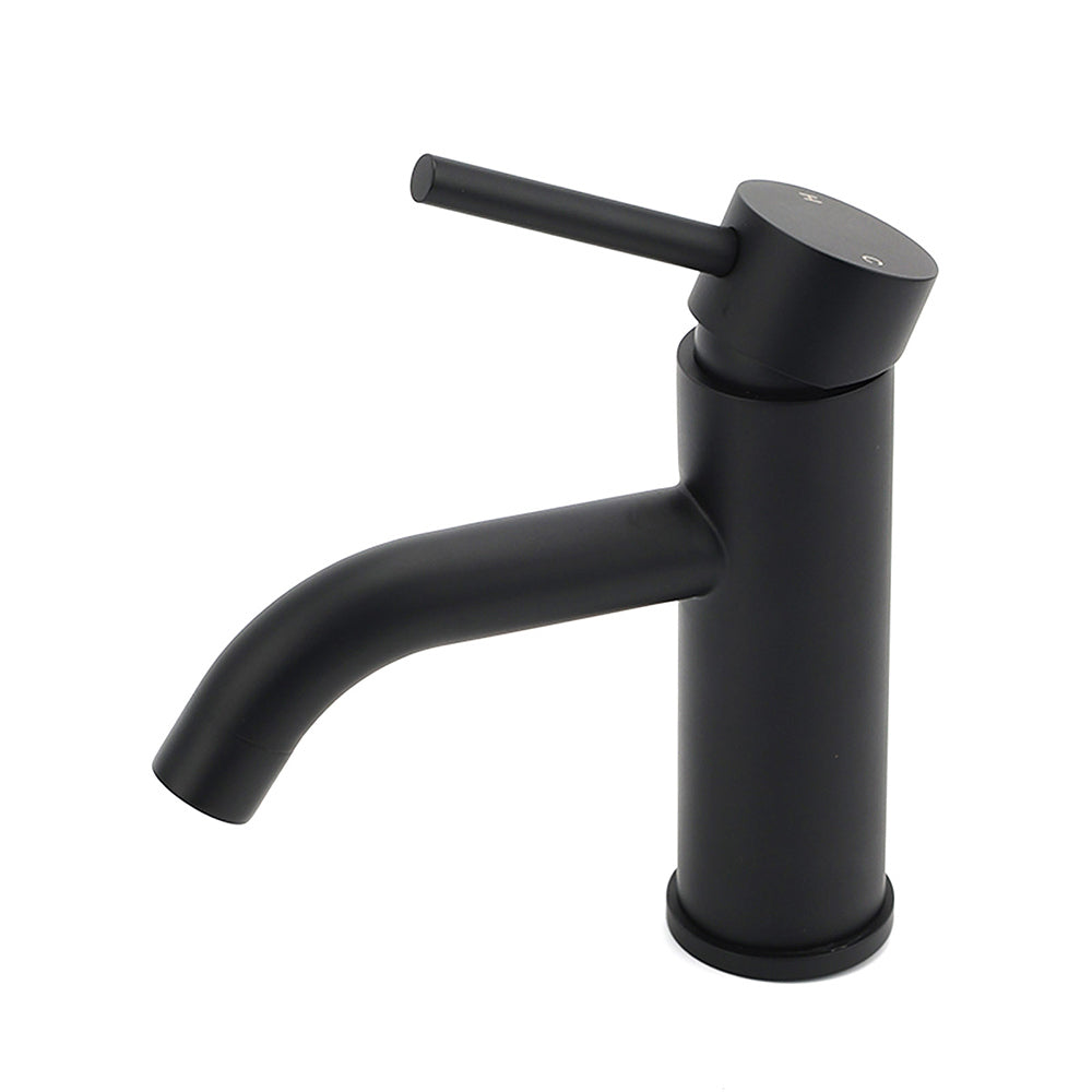 WELS Kitchen Laundry Round Standard Basin Mixer Vanity Sink Faucet Tap Black Set - Image 2