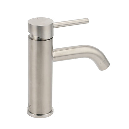 Brushed Nickel Round Curve Kitchen Laundry Basin Mixer Vanity Counter Top Faucet - Image 3