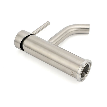Brushed Nickel Round Curve Kitchen Laundry Basin Mixer Vanity Counter Top Faucet - Image 5