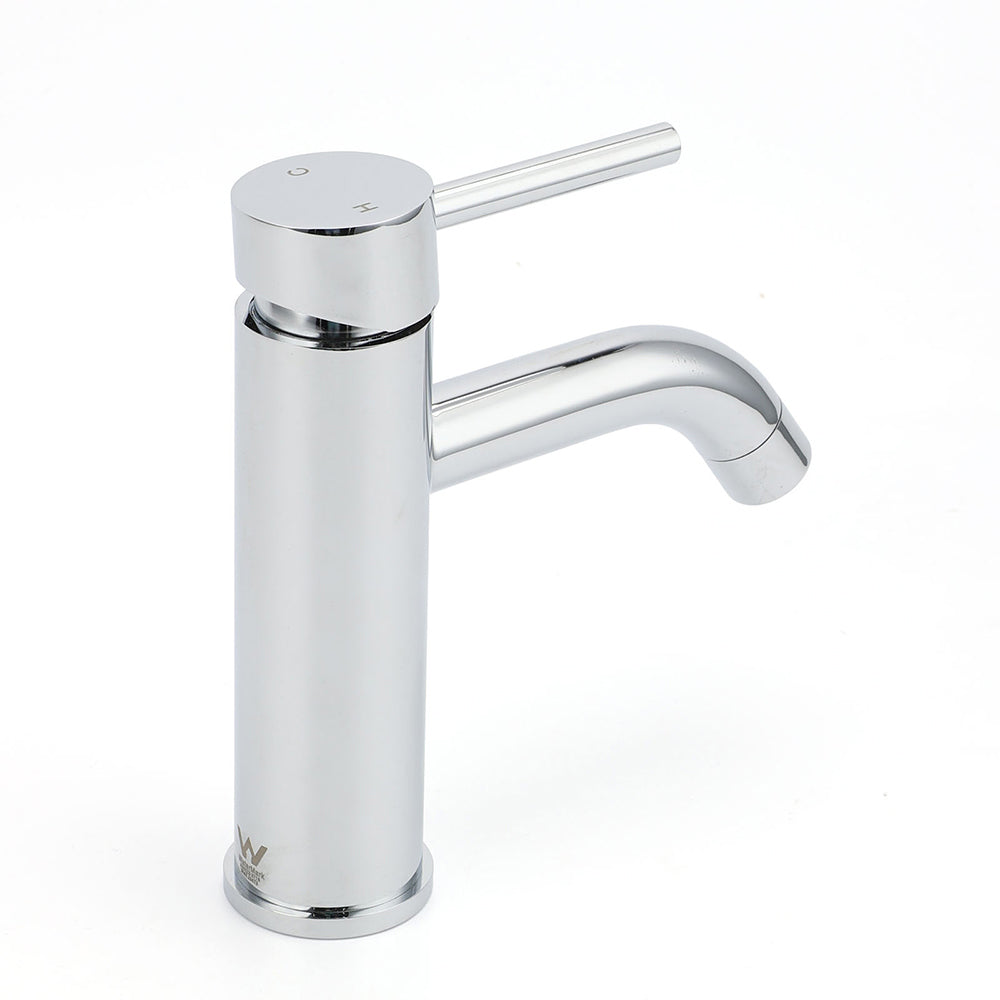 WELS Round Curve Kitchen Laundry Short Basin Mixer Vanity Sink Faucet Tap Chrome - Image 3