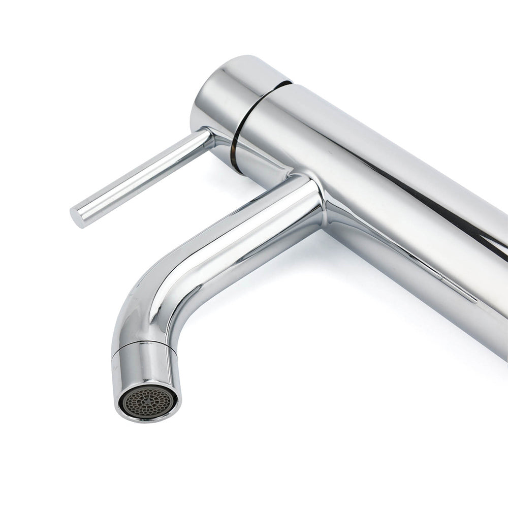 WELS Round Curve Kitchen Laundry Short Basin Mixer Vanity Sink Faucet Tap Chrome - Image 4
