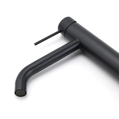 Matt Black Tall Laundry Round Curve Spout Basin Mixer Vanity Sink Faucet Tapware - Image 4