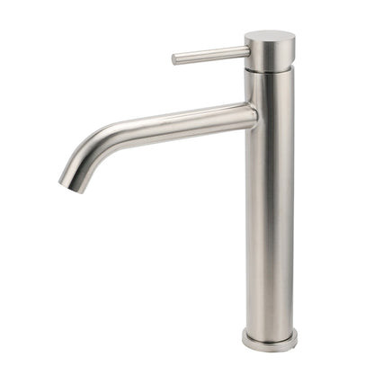 Brushed Nickel Tall Kitchen Laundry Basin Mixer Vanity Curve Sink Faucet Tap Set - Image 2
