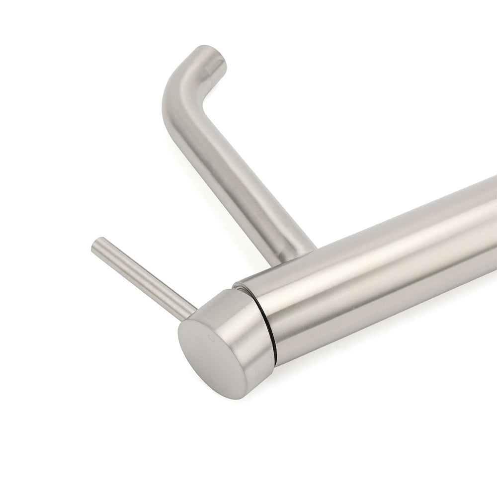 Brushed Nickel Tall Kitchen Laundry Basin Mixer Vanity Curve Sink Faucet Tap Set - Image 5