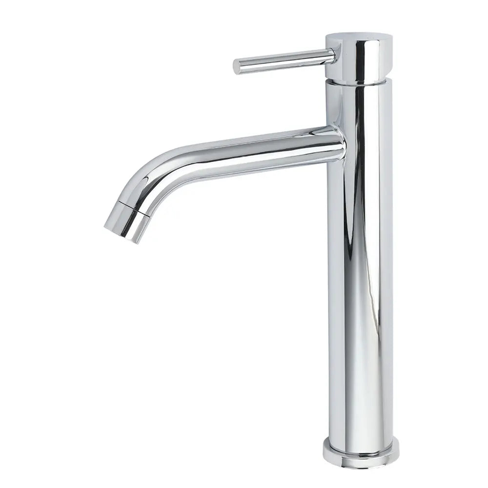 WELS Chrome Tall Basin Kitchen Laundry Mixer Vanity Sink Faucet Tap Curve Outlet