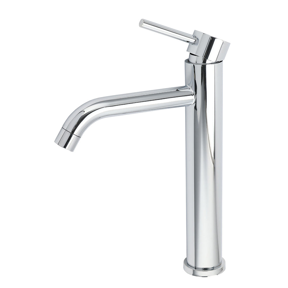 WELS Chrome Tall Basin Kitchen Laundry Mixer Vanity Sink Faucet Tap Curve Outlet - Image 2