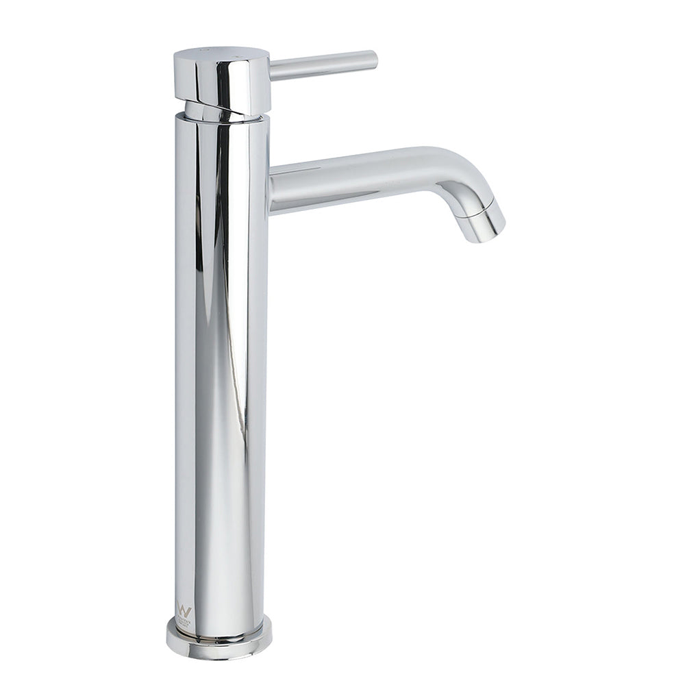 WELS Chrome Tall Basin Kitchen Laundry Mixer Vanity Sink Faucet Tap Curve Outlet - Image 3
