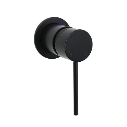Watermark Matt Black Round Bath Shower Mixer Valve Hot Cold Water Tap Small Face