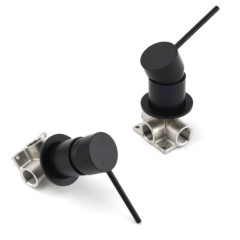 Watermark Matt Black Round Bath Shower Mixer Valve Hot Cold Water Tap Small Face - Image 3