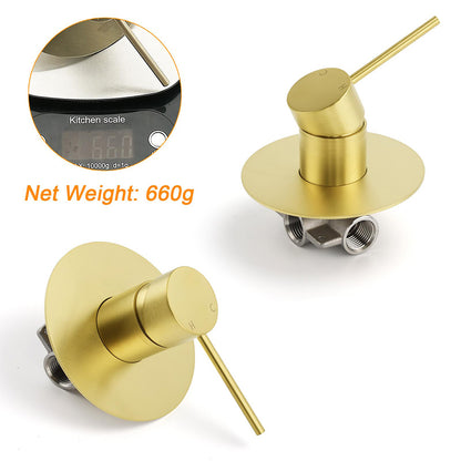 Watermark Brushed Gold Round Bathroom Shower Hot Cold Mixer Ceramic Cartridge OZ - Image 2