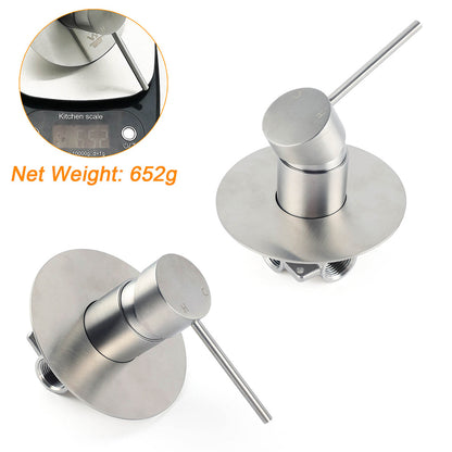 Brushed Nickel Bath Shower Mixer Hot Cold Tap Ceramic Cartridge Spindle Round - Image 2