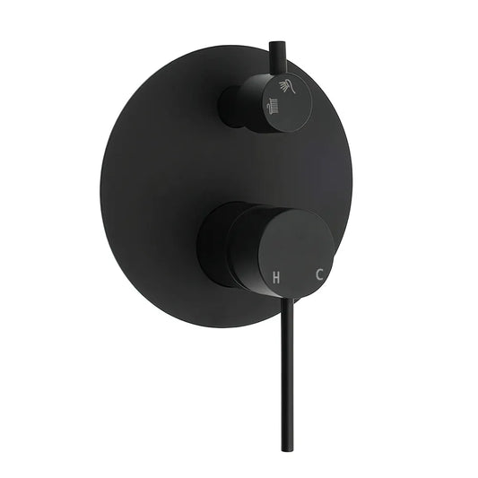 Stainless Steel Black Round Shower Mixer Diverter Lead Free Healthy For Bath Set