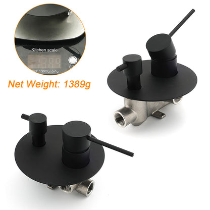 Stainless Steel Black Round Shower Mixer Diverter Lead Free Healthy For Bath Set - Image 3