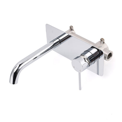 WELS Chrome Round Wall Mounted Basin Vanity Mixer Bath Tub Bubble Faucet Spout - Image 2