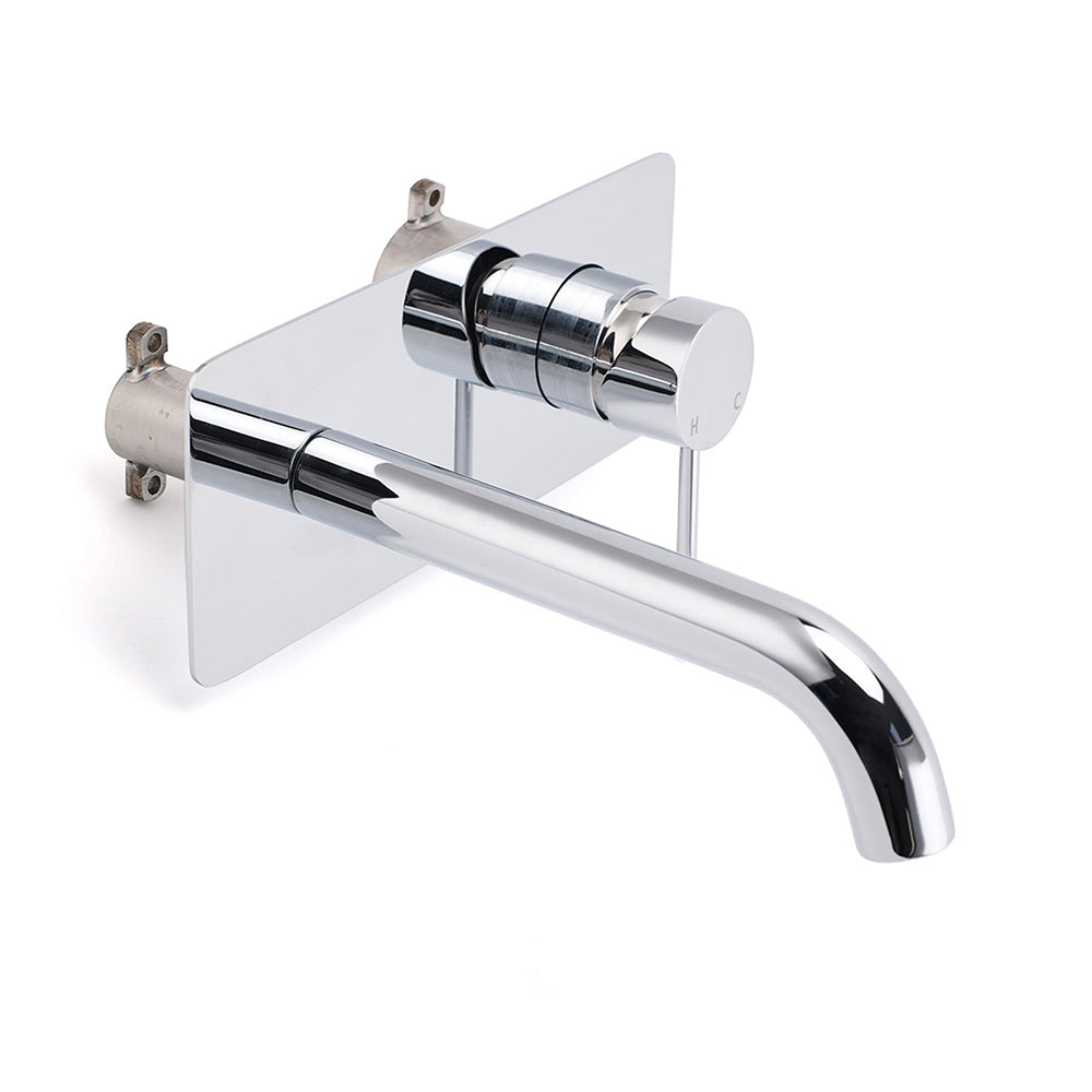 WELS Chrome Round Wall Mounted Basin Vanity Mixer Bath Tub Bubble Faucet Spout - Image 3