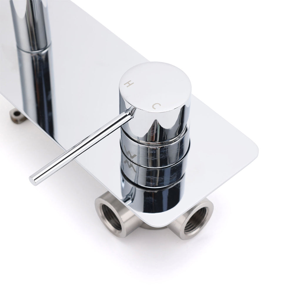 WELS Chrome Round Wall Mounted Basin Vanity Mixer Bath Tub Bubble Faucet Spout - Image 6