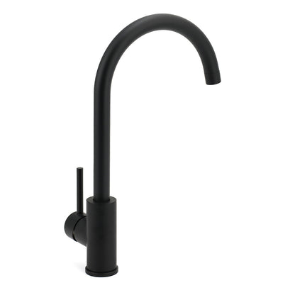 WELS Black Kitchen Sink Mixer Laundry Faucet Tapware 360° Swivel Gooseneck Spout - Image 3