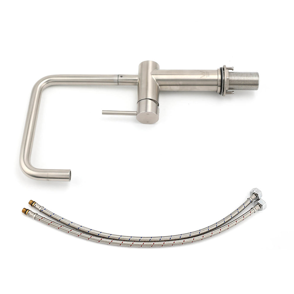 WELS 6L/m Kitchen Laundry 360º Swivel Sink Mixer Faucet Tap Spout Brushed Silver - Image 7