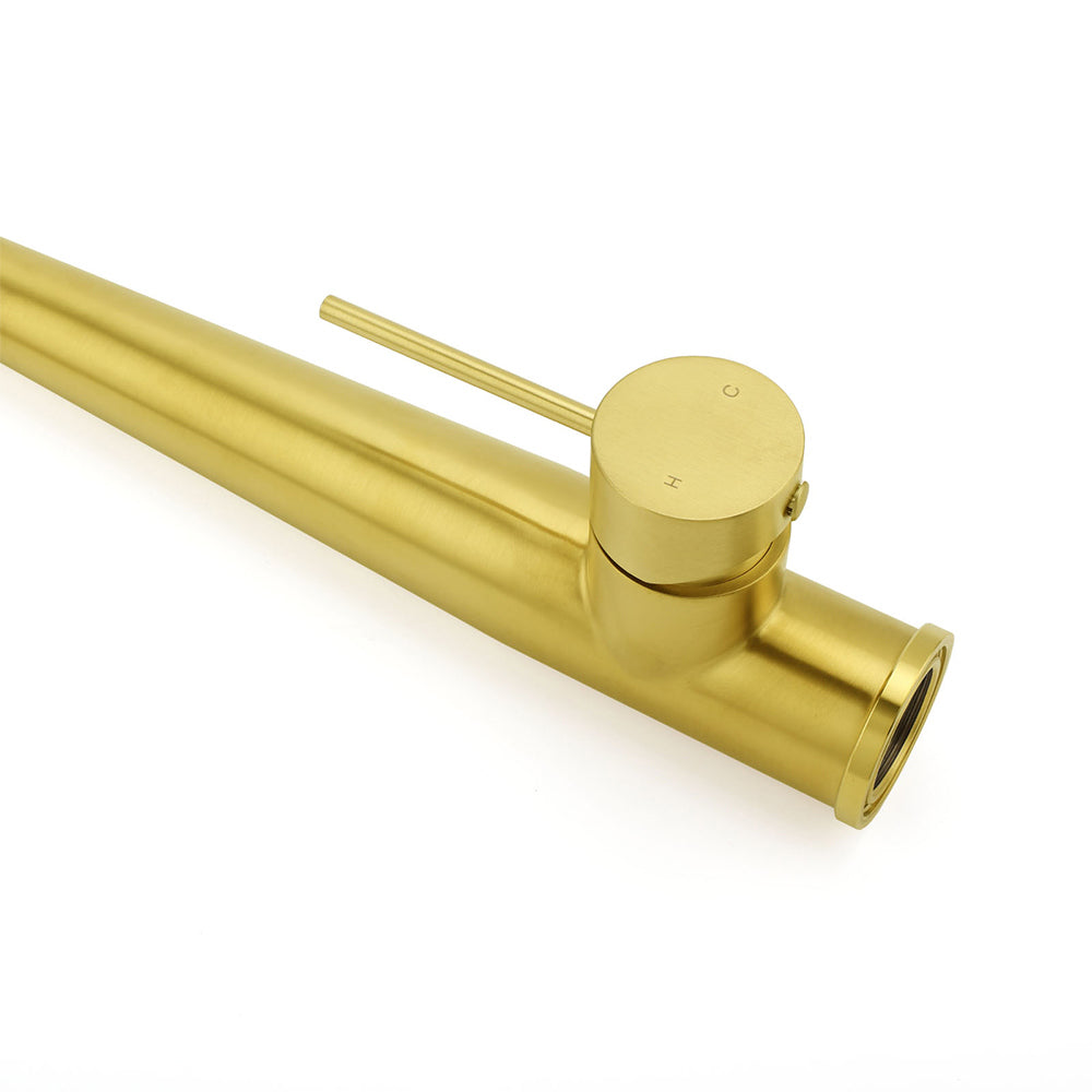 Brushed Gold Round Kitchen Mixer Sink Tap 360 Swivel Basin Laundry Faucet Spout - Image 7