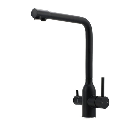 Matt Black 3 Ways Kitchen Mixer Tap Pury Water Sink Faucet 360 Swivel Spout Outlet