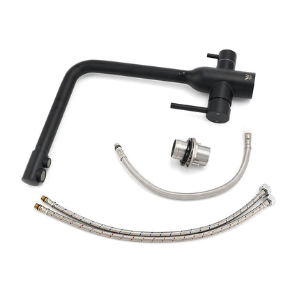 Matt Black 3 Ways Kitchen Mixer Tap Pury Water Sink Faucet 360 Swivel Spout Outlet - Image 6