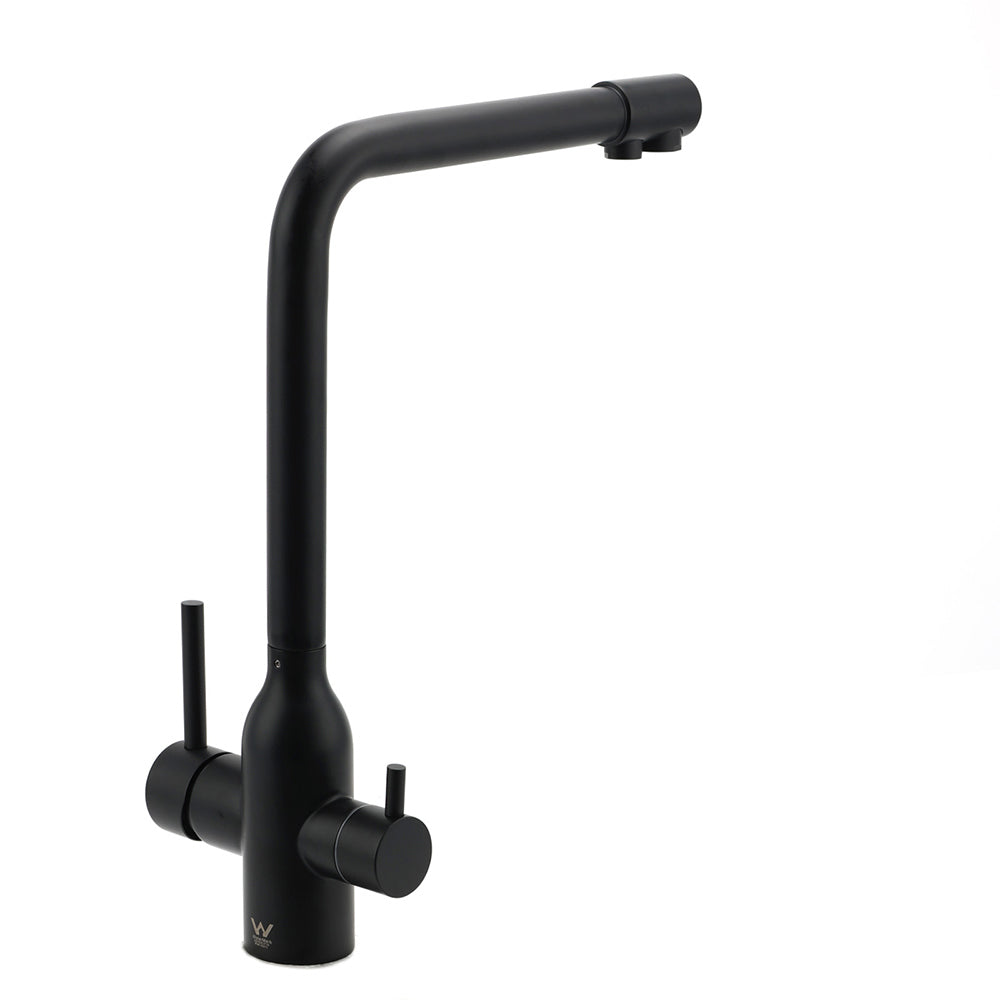 Matt Black 3 Ways Kitchen Mixer Tap Pury Water Sink Faucet 360 Swivel Spout Outlet - Image 7