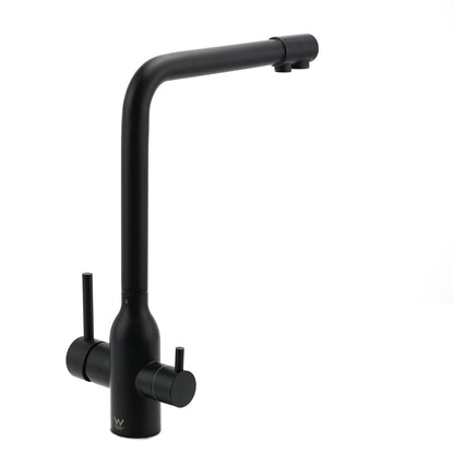 Matt Black 3 Ways Kitchen Mixer Tap Pury Water Sink Faucet 360 Swivel Spout Outlet - Image 7