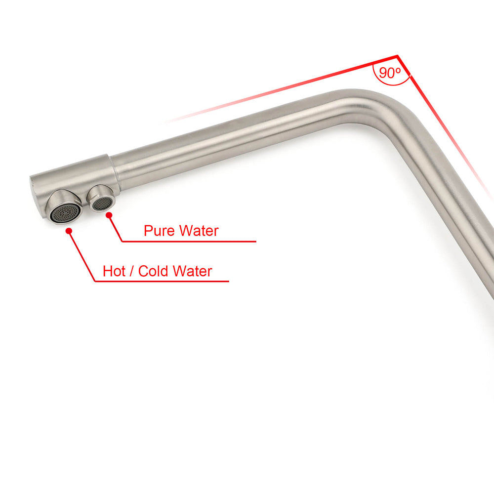 WELS 3 Function Kitchen Sink 360° Swivel Mixer Tap Clean Pure Drink Water Faucet - Image 5