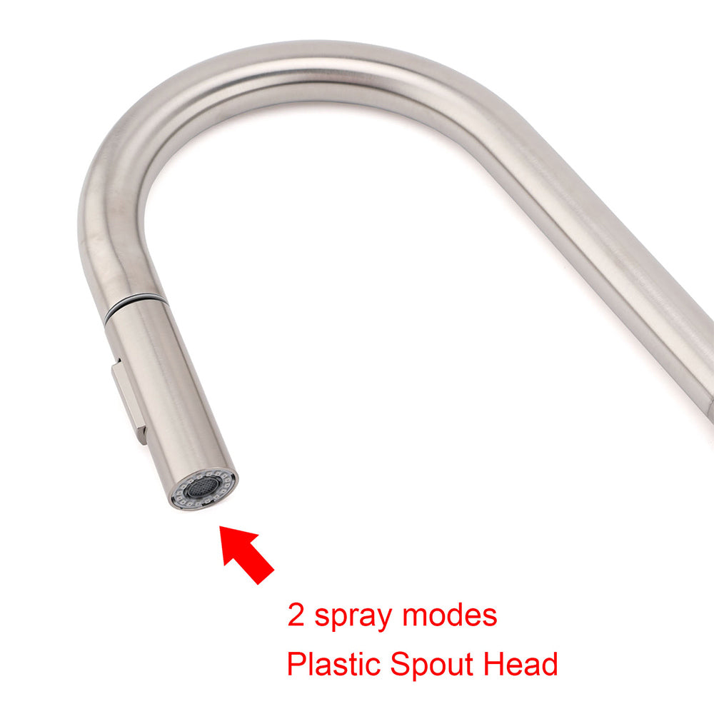 WELS Brushed Nickel Round Pull Out 2 Modes Spout Kitchen Sink Tap Laundry Mixer - Image 2