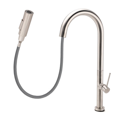 WELS Brushed Nickel Round Pull Out 2 Modes Spout Kitchen Sink Tap Laundry Mixer - Image 6