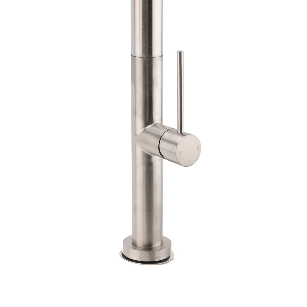 WELS Brushed Nickel Round Pull Out 2 Modes Spout Kitchen Sink Tap Laundry Mixer - Image 8