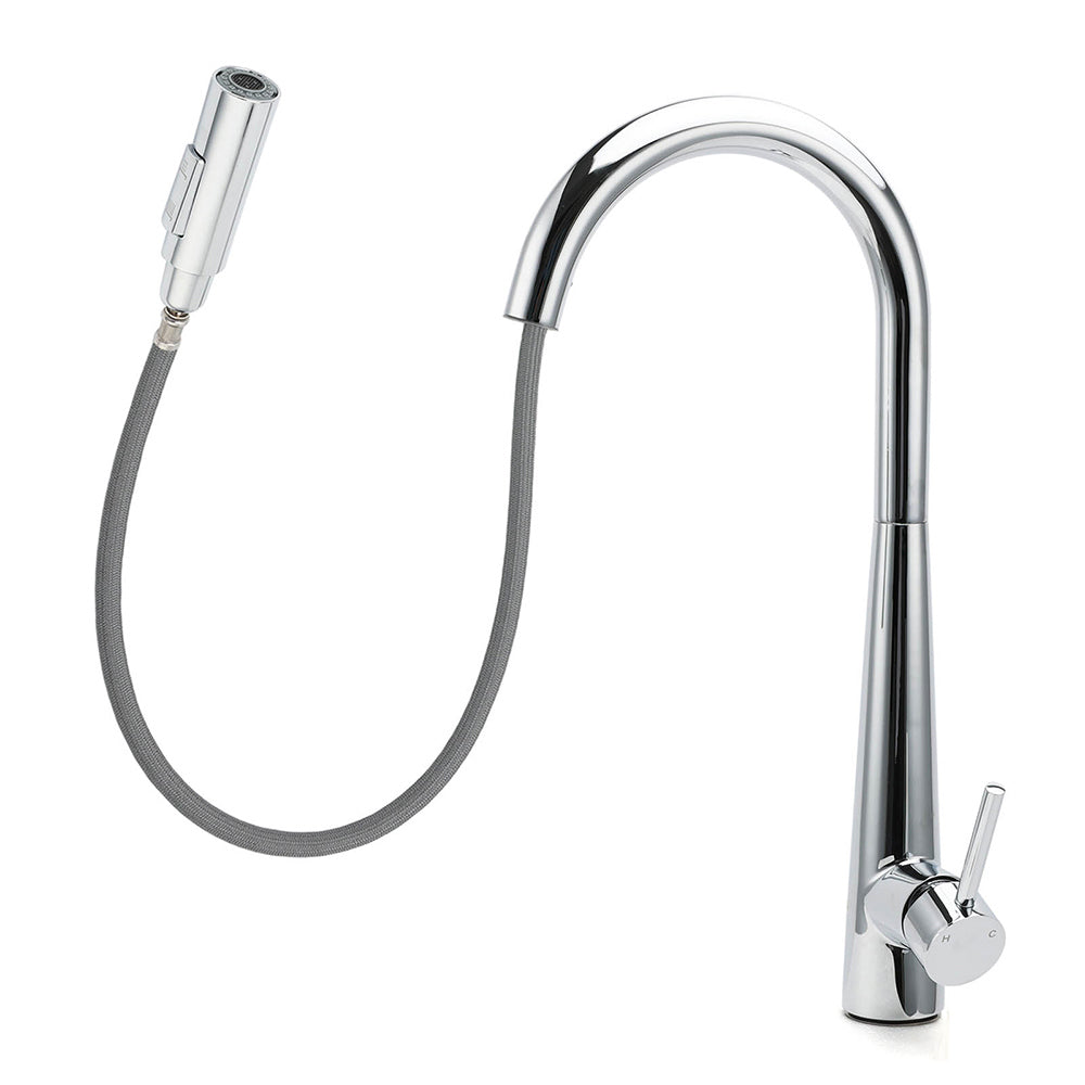 WELS Chrome 360 Swivel Pull Out Kitchen Tap Sink Mixer Faucet Spout 2 Way Outlet - Image 2