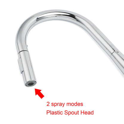 WELS Chrome 360 Swivel Pull Out Kitchen Tap Sink Mixer Faucet Spout 2 Way Outlet - Image 4
